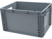 Ящик 400х300х220 сплошной, усиленное дно, цв. серый Ящик 400х300х220 сплошной, усиленное дно, цв. серый