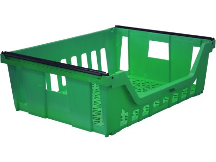 Ящик 765х571х260 со складываемыми ручками зелёный