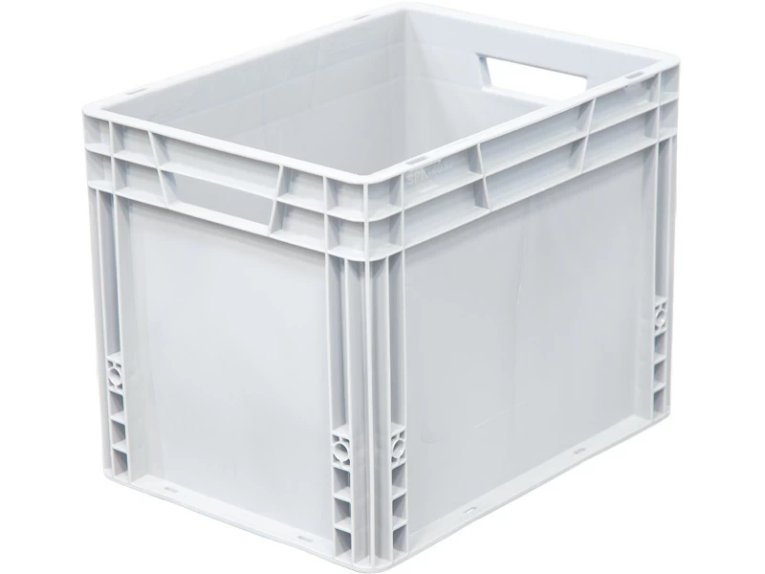 Ящик 400х300х320 сплошной, усиленное дно, цв. серый 