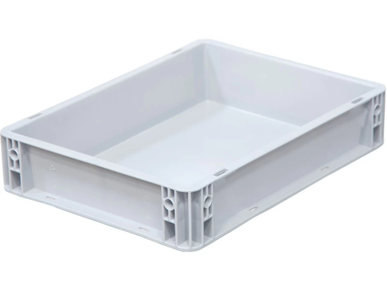 Ящик 400х300х75 сплошной, усиленное дно, цв. серый  Ящик 400х300х75 сплошной, усиленное дно, цв. серый