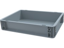 Ящик 400х300х75 сплошной, усиленное дно, цв. серый
