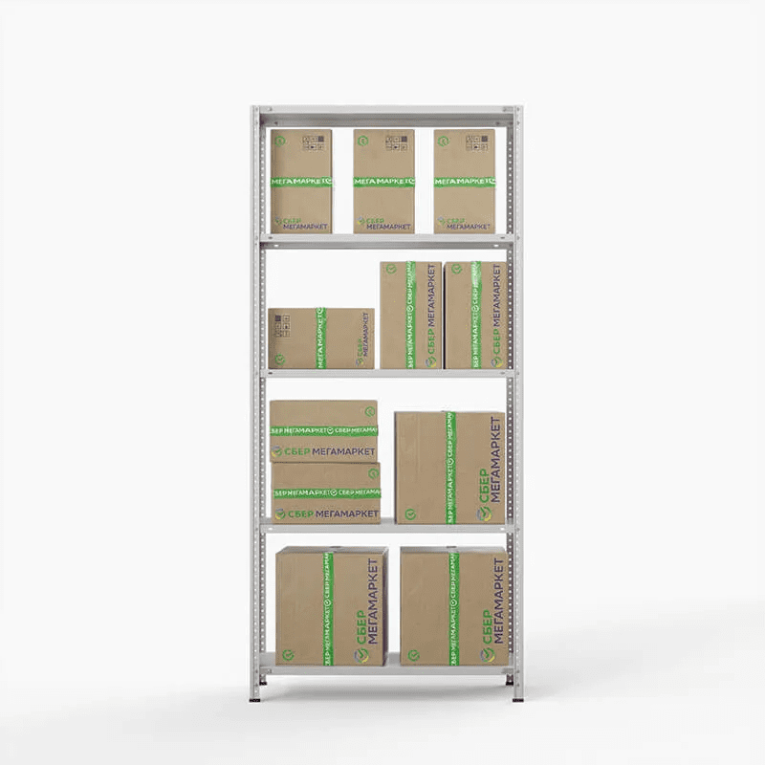 Стеллаж ПВЗ Сбер 2000х1000х400 5 полок Стеллаж ПВЗ Сбер 2000х1000х400 5 полок