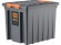 Контейнер особопрочный Rox Box PRO 50 (500х390х390 мм с крышкой и клипсами, на роликах, антрацит) 
