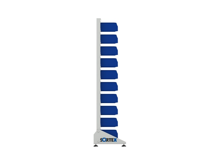 Стеллаж для пластиковых лотков SORTEX односторонний 1800x1000x450.02  Стеллаж для пластиковых лотков SORTEX односторонний 1800x1000x450.02