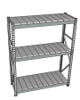 Стеллаж грузовой СГР 2500x1500x800 3 полки (металл)