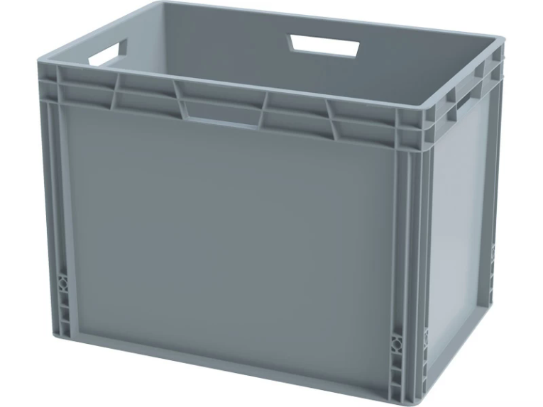 Ящик 600х400х440 cплошной, усиленное дно, цв. серый  Ящик 600х400х440 cплошной, усиленное дно, цв. серый