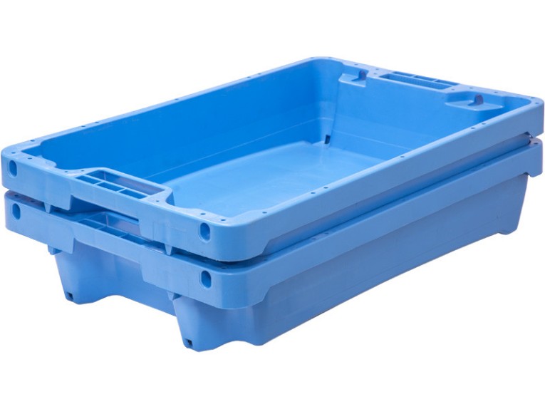 Ящик рыбный 600х400х125 конусный 7-10 кг/15 л с дренажными отверстиями синий 83630300  Ящик рыбный 600х400х125 конусный 7-10 кг/15 л с дренажными отверстиями синий 83630300