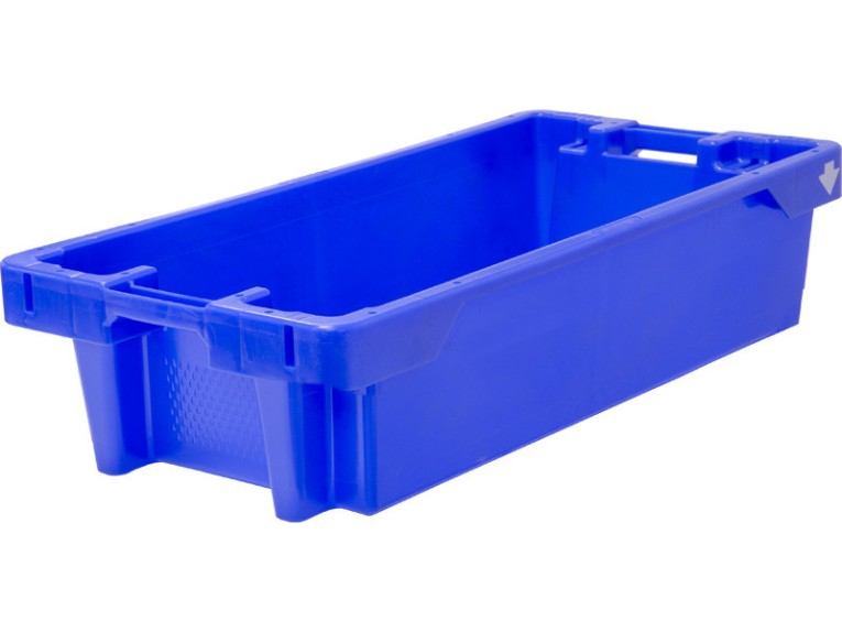 Ящик рыбный 800х450х190 конусный 20 кг/35 л с дренажными отверстиями синий 81670300  Ящик рыбный 800х450х190 конусный 20 кг/35 л с дренажными отверстиями синий 81670300