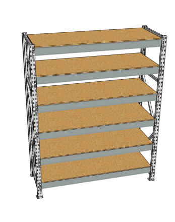 Стеллаж грузовой СГР 2500x2100x500 6 полок (ДСП)