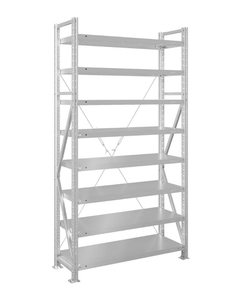 Стеллаж MS U 2500x700x800 8 полок (200 кг, металл) 