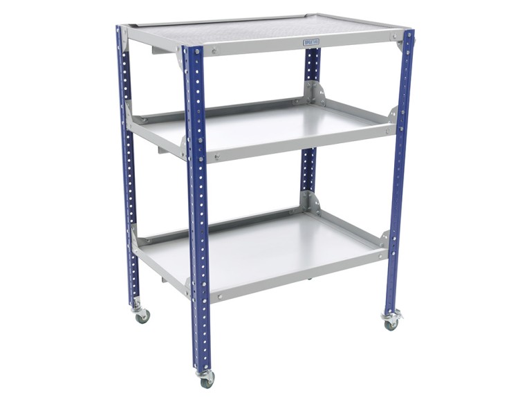 Тележка металлическая с тремя открытыми полками WDS Garage Тележка металлическая с тремя открытыми полками WDS Garage