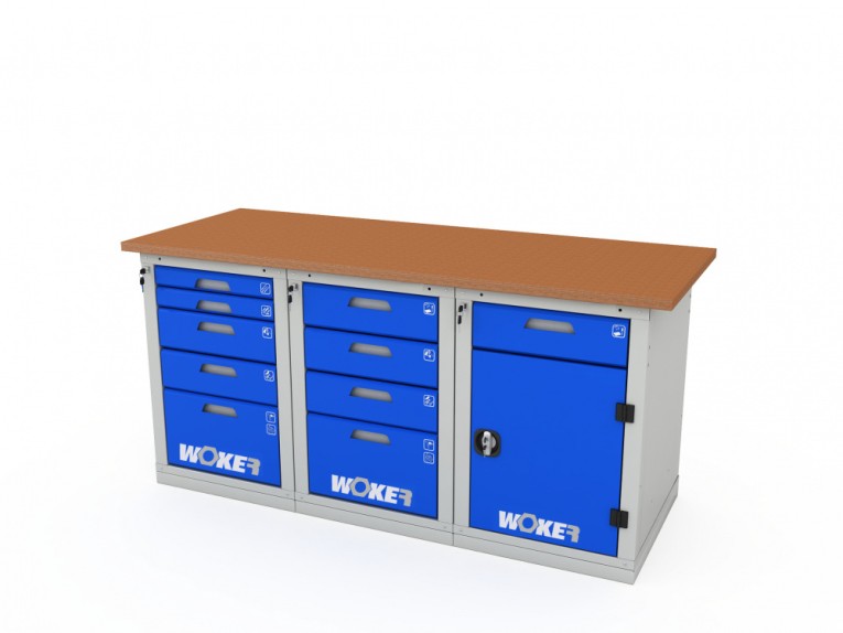 Верстак трехтумбовый WOKER PRO 3542.1800 
